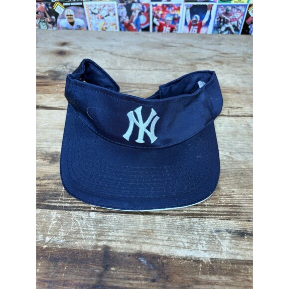New York Yankees MLB Sun Visor Golf Hat Cap Navy Blue -White NY Logo Cotton - Picture 1 of 3